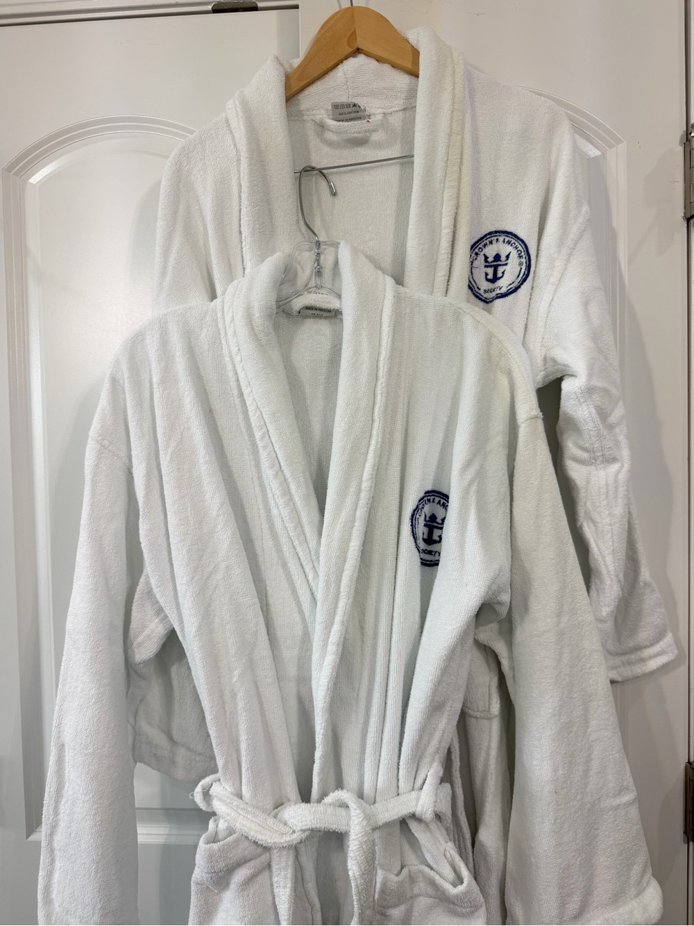 Royal Carribean White Terry Cloth Bathrobe Set of 2